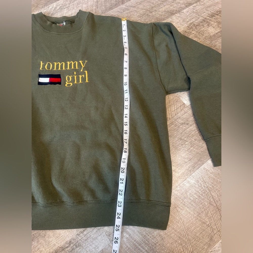 Size XL Green sweatshirt with Tommy Girl stitched Fruit of the Loom brand - Picture 9 of 9